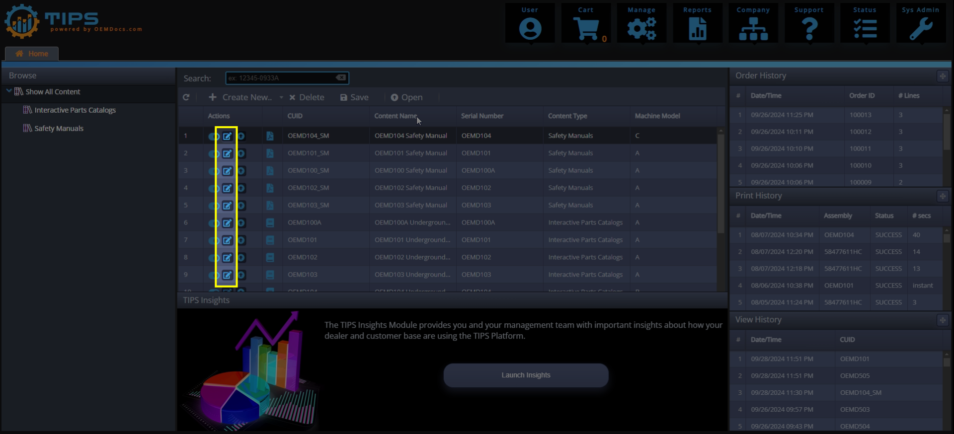 Editing Parts Catalog Metadata Step 1