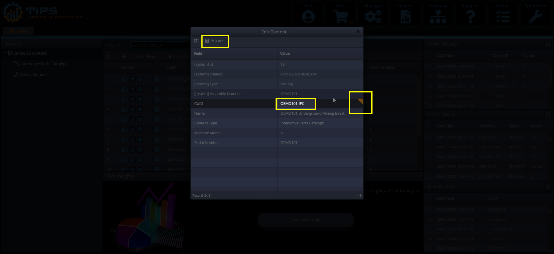 Editing Parts Catalog Metadata Step 3